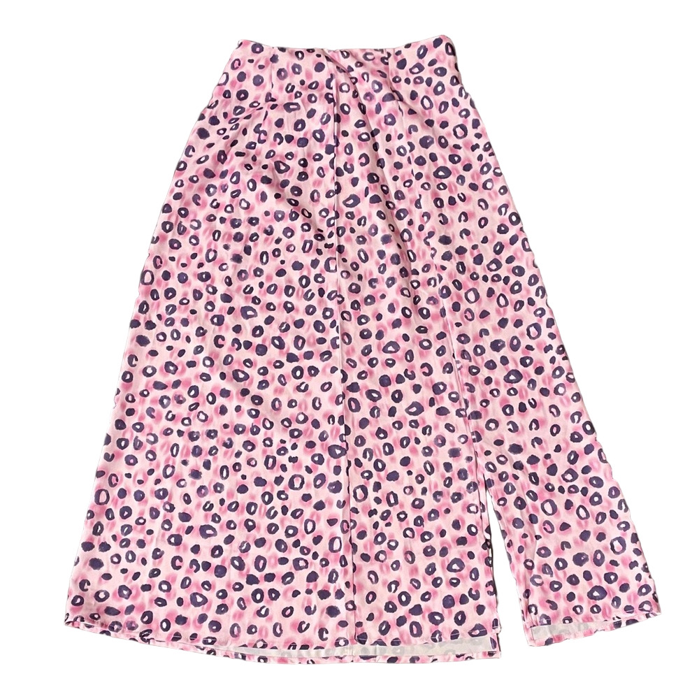 Chic Pink Leopard Maxi Skirt